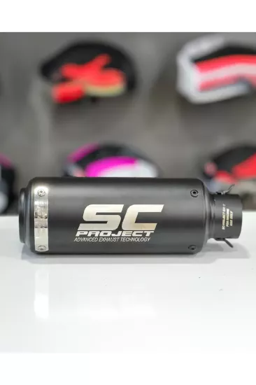 SC Project Egzoz Universal Motosiklet Egzozu Tüp Egzoz Siyah